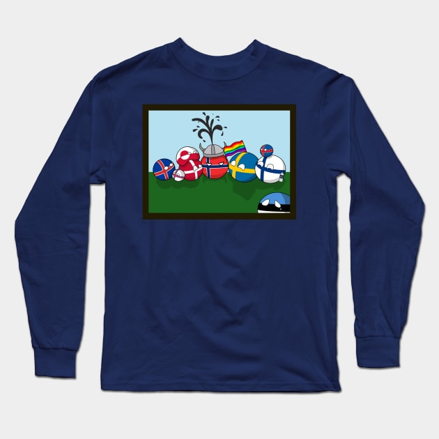 Polandball- Nordic family portrait Long Sleeve T-Shirt by DigitalCleo